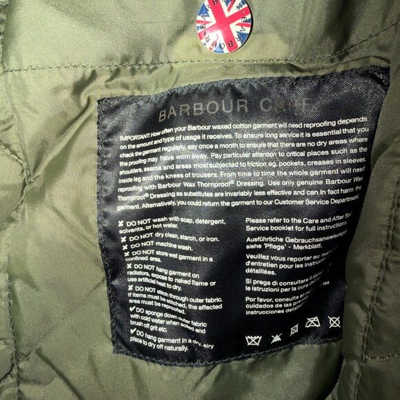 Barbour International 1936 V Four Green Waxed Motorcycle Jacket Men's - Picture 5 of 5